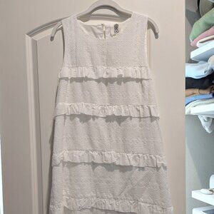 Anthropologie -Lili’s Closet- Ruffle-Tiered Eyelet Lace Sleeveless Shift Dress M